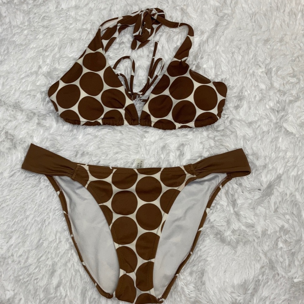 Victoria’s Secret Two Piece Brown Ivory Swimsuit M